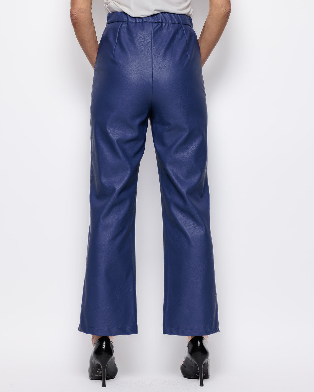 Emme Marella Faux Leather Trousers in Cornflower