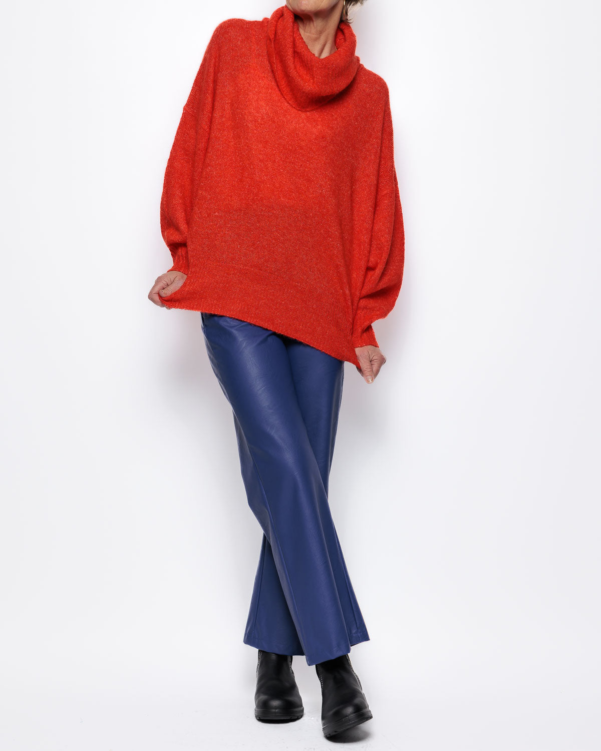 Emme Marella Faux Leather Trousers in Cornflower