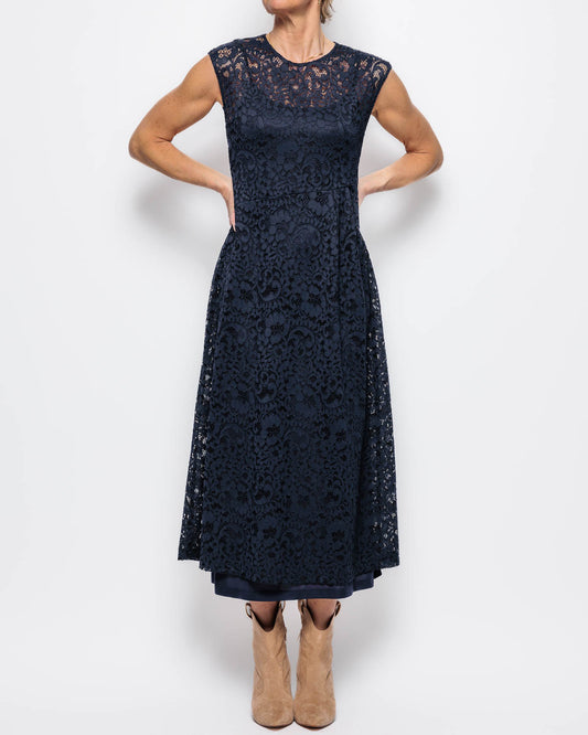 Emme Marella Agorani Lace Dress in Navy