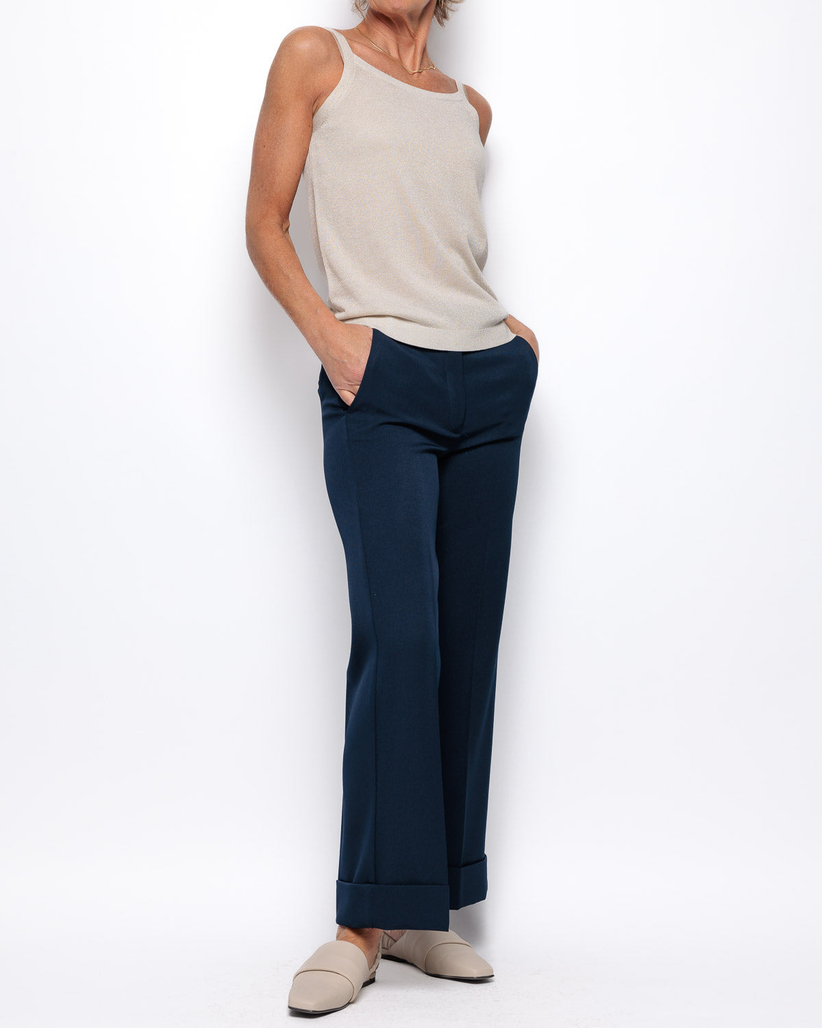 Emme Marella Babila Trouser in Mightnight Blue