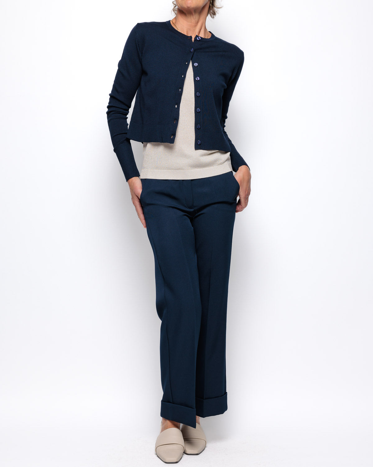 Emme Marella Babila Trouser in Mightnight Blue