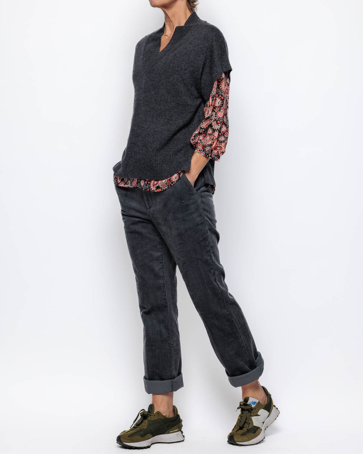 Part Two Hevin Cashmere Knit in Dark Grey Melange