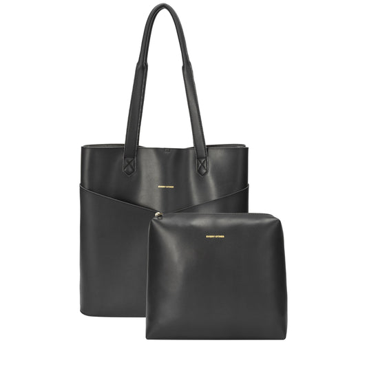 Every Other Twin Strap Portrait Tote in Black