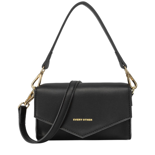 Every Other Small Flapover Shoulder Bag in Black