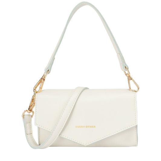 Every Other Small Flapover Shoulder Bag in White