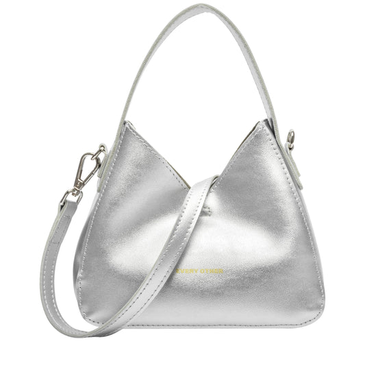 Every Other Small Strap Shoulder Bag in Silver