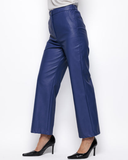 Emme Marella Faux Leather Trousers in Cornflower