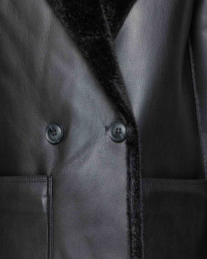 Rino & Pelle Ivon Reversible Coat in Black