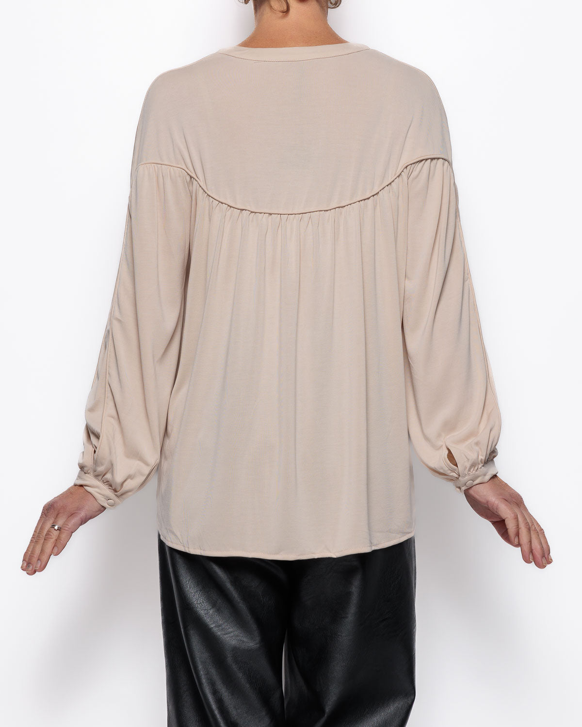 Skatie Jersey Blouse in Clay