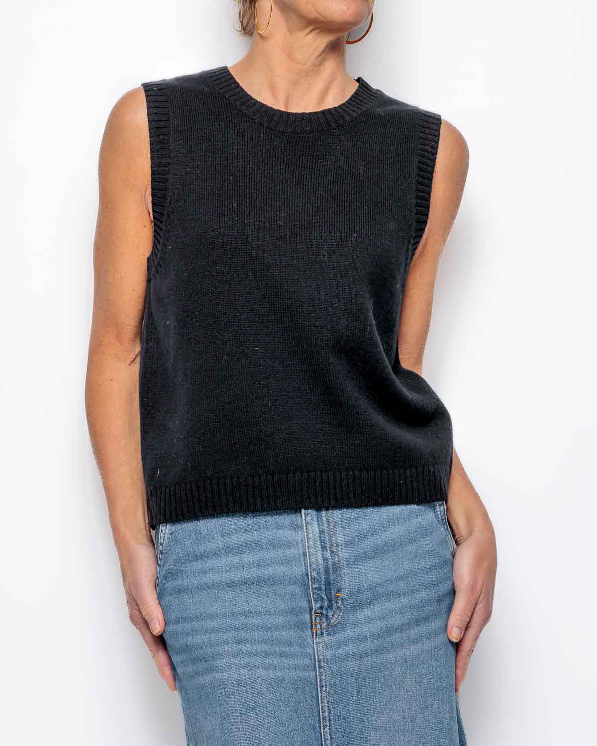 Part Two Keyjas Knitted Vest in Black