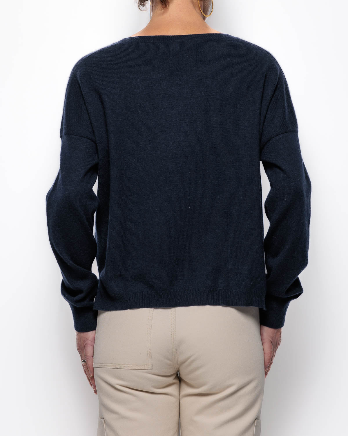 Caroline Cashmere Milan Hoodie in Navy