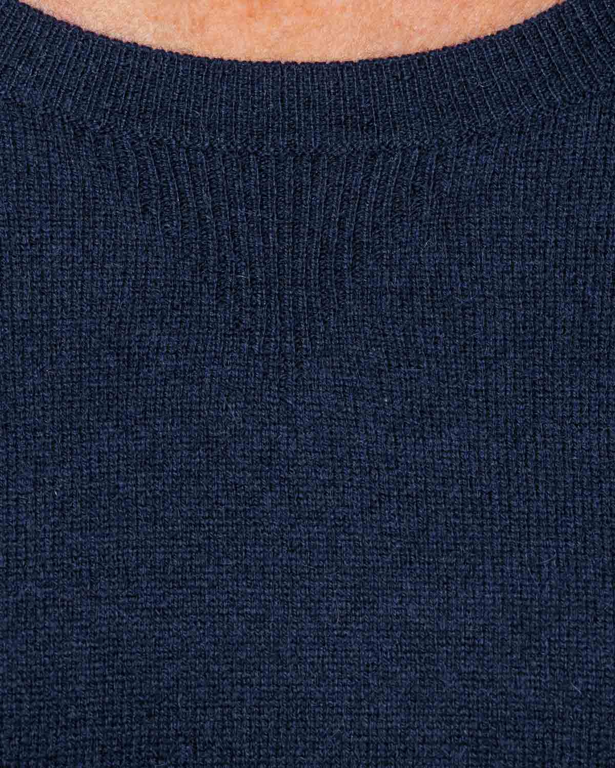Caroline Cashmere Twin Pocket Sweater in Navy