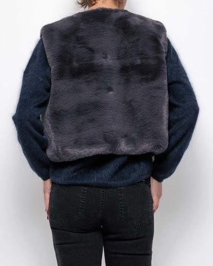 Nooki Edelweiss Faux Fur Gilet in Grey