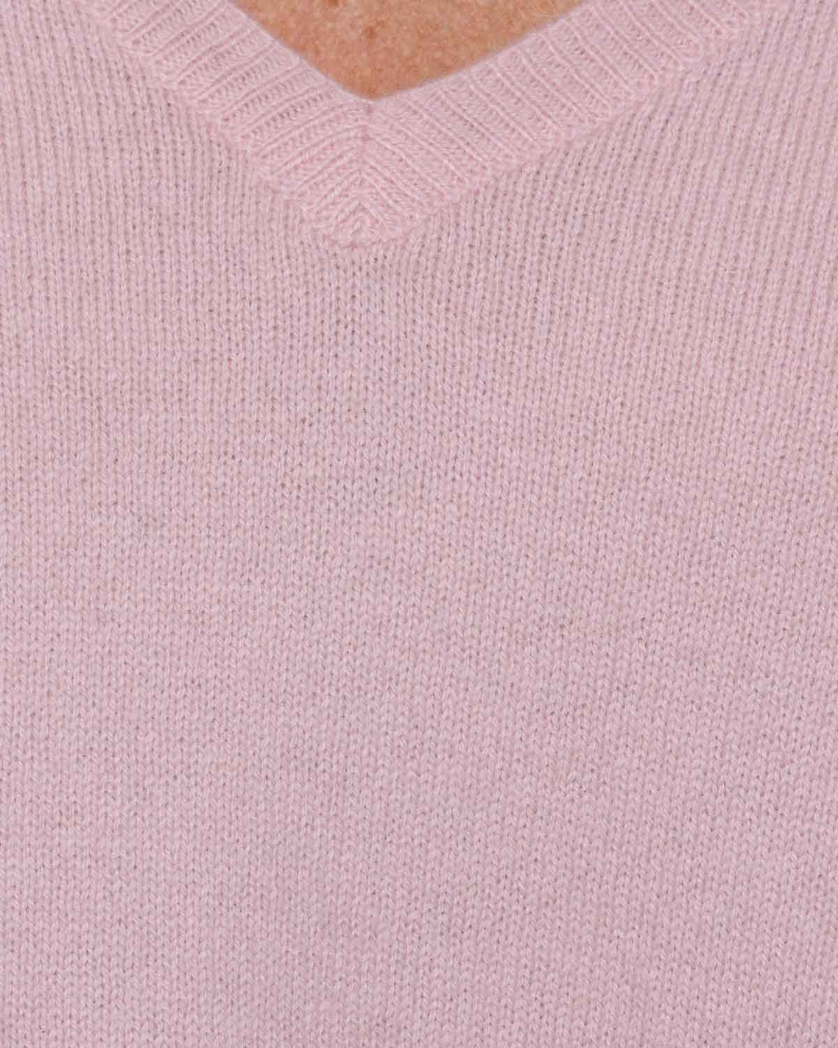 Caroline Cashmere Vicky Sweater in Pale Pink