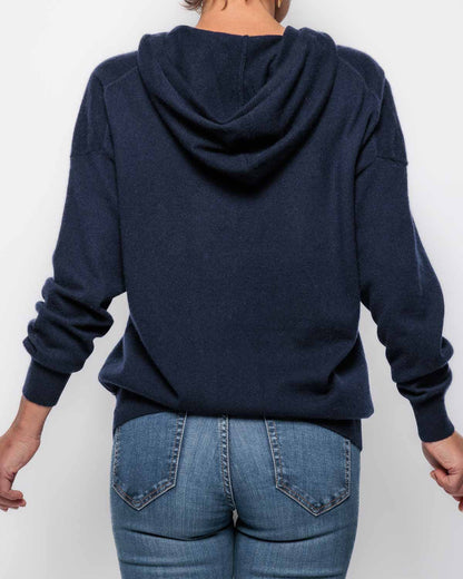 Caroline Cashmere Milan Hoodie in Navy