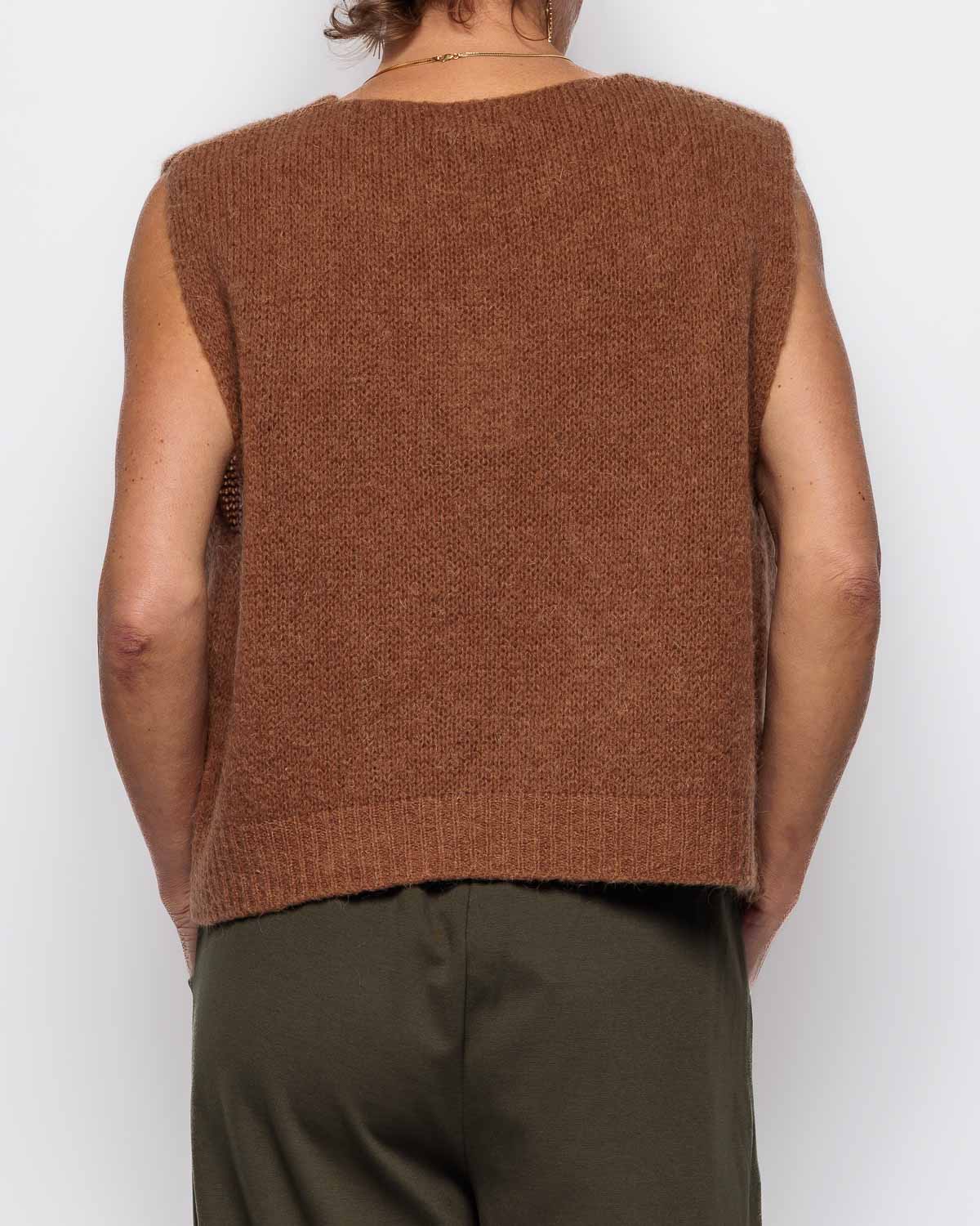 Marta Du Chateau Marlene Knitted Vest in Camel