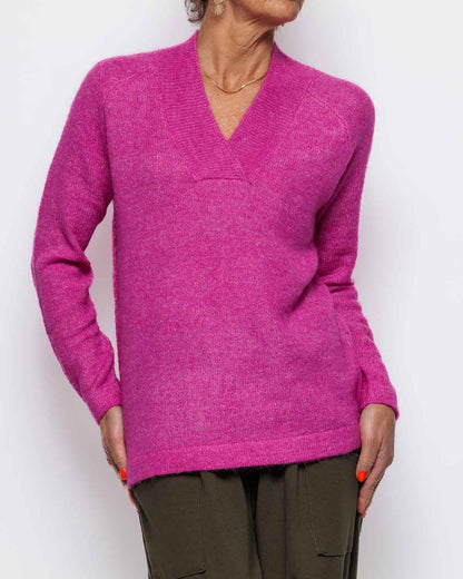 ICHI Kamara Pullover in Super Pink