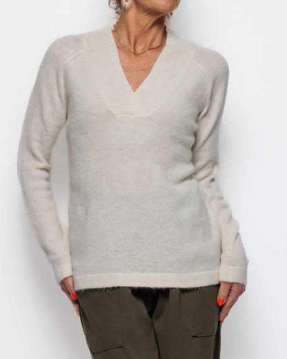 ICHI Kamara Pullover in Cloud Dancer