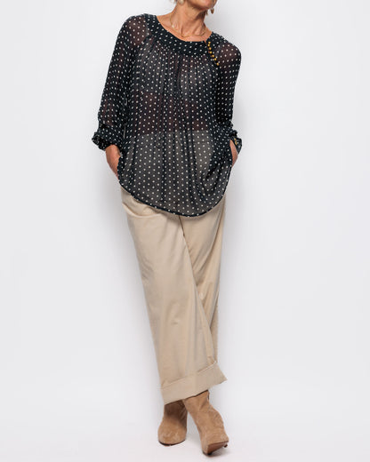 Part Two Laja Blouse in Dark Navy Dot