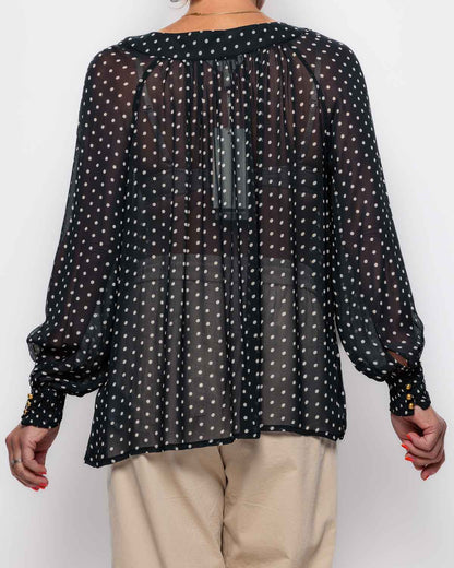 Part Two Laja Blouse in Dark Navy Dot