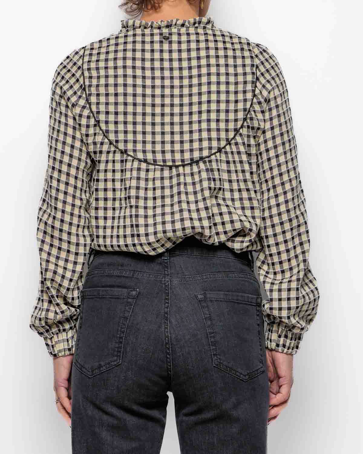 Numph Ines Shirt in Caviar Check