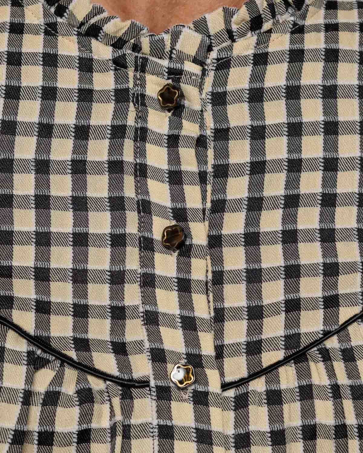 Numph Ines Shirt in Caviar Check