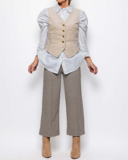 Part Two Linka Cord Waistcoat in French Oak