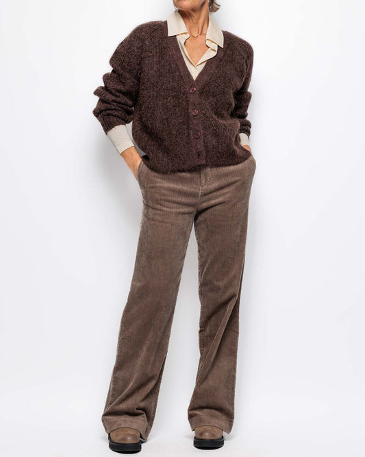 Grace & Mila Naster Cardigan in Chocolate