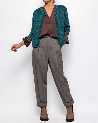 Traffic People Ava Cardigan in Teal