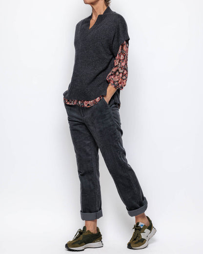 Part Two Hevin Cashmere Knit in Dark Grey Melange