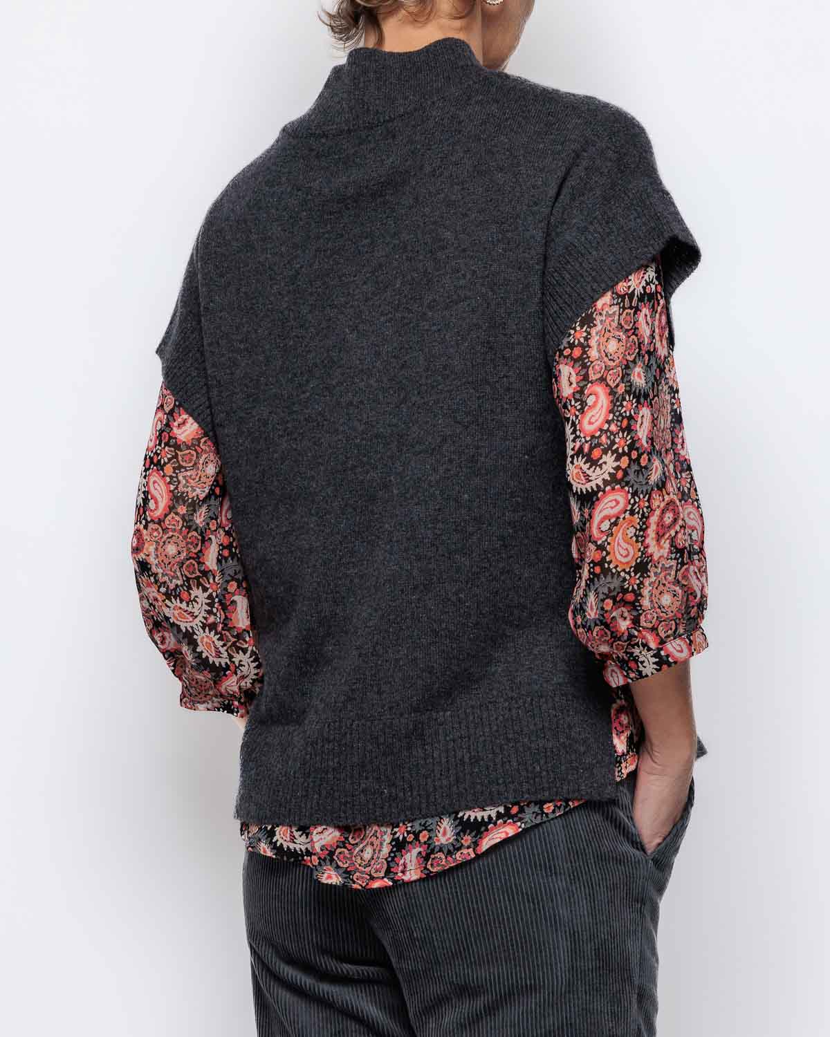 Part Two Hevin Cashmere Knit in Dark Grey Melange