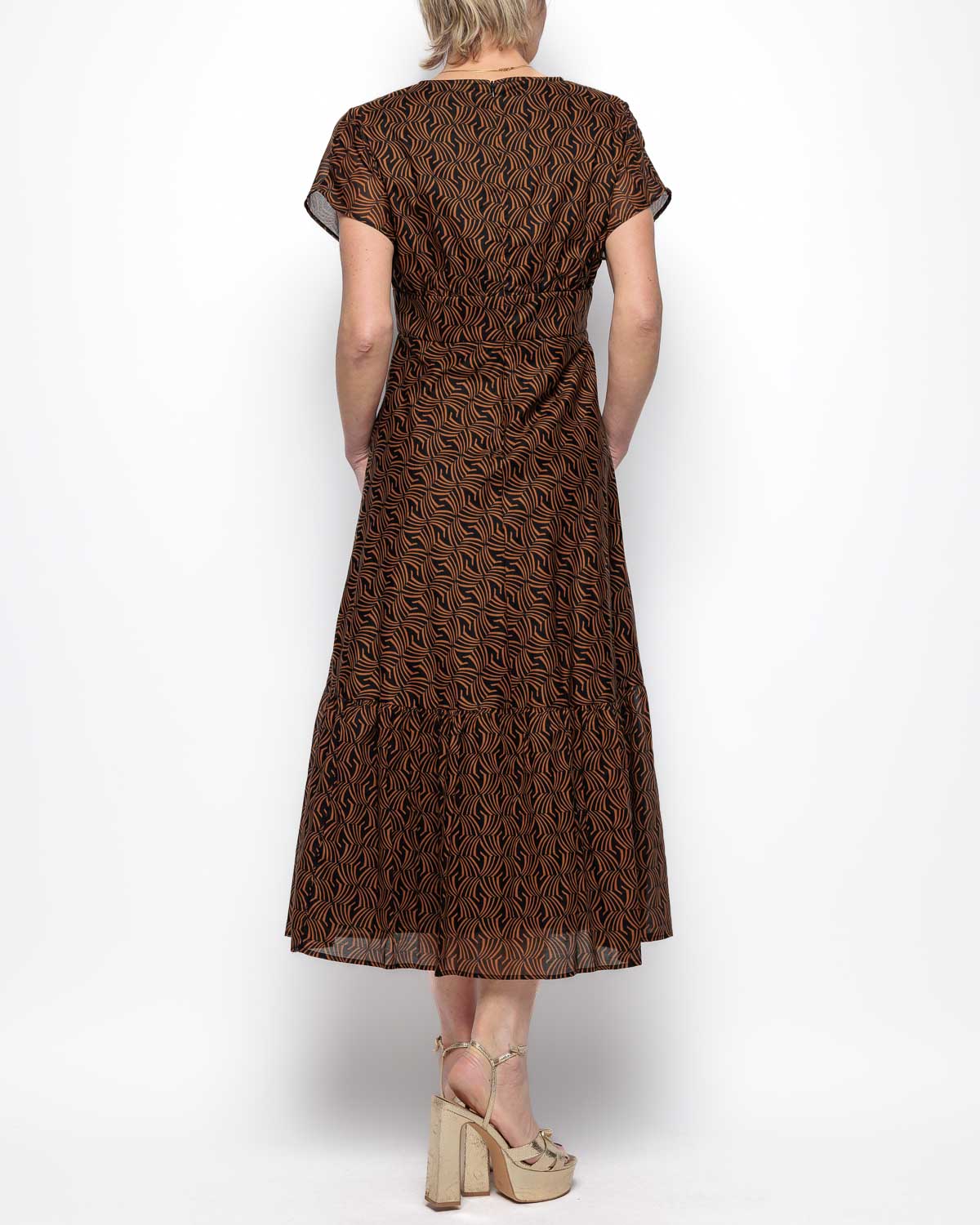 Emme Marella Fenis Dress in Black & Toffee